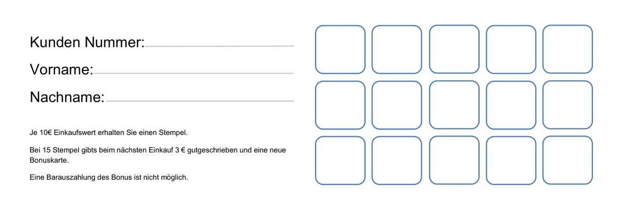 KAUFFMANN spielen & schenken bonus card – inside with stamp fields