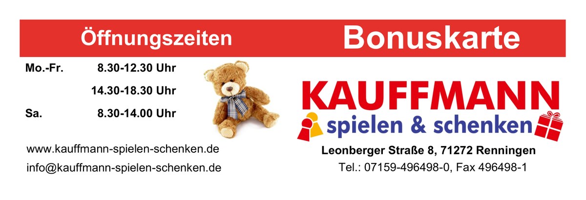 KAUFFMANN spielen & schenken bonus card – front